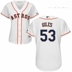 Womens Majestic Houston Astros 53 Ken Giles Replica White Home Cool Base MLB Jersey 