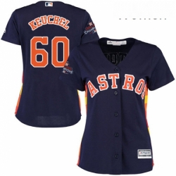 Womens Majestic Houston Astros 60 Dallas Keuchel Replica Navy Blue Alternate 2017 World Series Champions Cool Base MLB Jersey