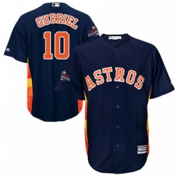 Youth Majestic Houston Astros 10 Yuli Gurriel Authentic Navy Blue Alternate 2017 World Series Champions Cool Base MLB Jersey 