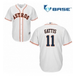 Youth Majestic Houston Astros 11 Evan Gattis Authentic White Home Cool Base MLB Jersey