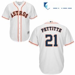 Youth Majestic Houston Astros 21 Andy Pettitte Replica White Home Cool Base MLB Jersey