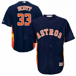 Youth Majestic Houston Astros 33 Mike Scott Replica Navy Blue Alternate Cool Base MLB Jersey