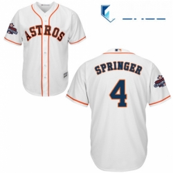 Youth Majestic Houston Astros 4 George Springer Replica White Home 2017 World Series Champions Cool Base MLB Jersey