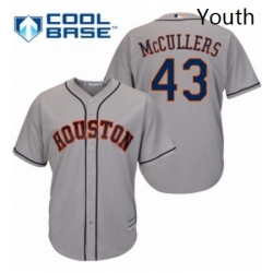 Youth Majestic Houston Astros 43 Lance McCullers Authentic Grey Road Cool Base MLB Jersey