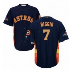 Youth Majestic Houston Astros 7 Craig Biggio Authentic Navy Blue Alternate 2018 Gold Program Cool Base MLB Jersey