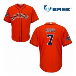 Youth Majestic Houston Astros 7 Craig Biggio Authentic Orange Alternate 2017 World Series Champions Cool Base MLB Jersey