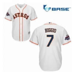 Youth Majestic Houston Astros 7 Craig Biggio Authentic White Home 2017 World Series Champions Cool Base MLB Jersey