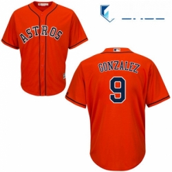 Youth Majestic Houston Astros 9 Marwin Gonzalez Replica Orange Alternate Cool Base MLB Jersey 