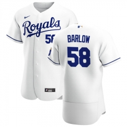 Men Kansas City Royals 58 Scott Barlow Men Nike White Home 2020 Flex Base Player MLB Jersey