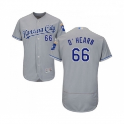 Mens Kansas City Royals 66 Ryan O Hearn Grey Road Flex Base Authentic Collection Baseball Jersey