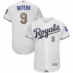 Mens Majestic Kansas City Royals 9 Drew Butera White Flexbase Authentic Collection MLB Jersey