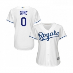 Womens Kansas City Royals 0 Terrance Gore Replica White Home Cool Base Baseball Jersey 