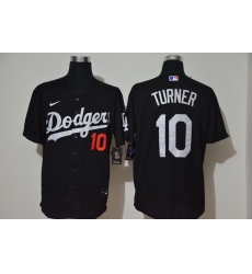 Dodgers 10 Justin Turner Black 2020 Nike Cool Base Jersey