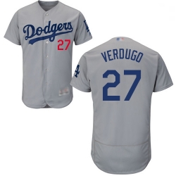 Dodgers 27 Alex Verdugo Grey Flexbase Authentic Collection Stitched Baseball Jersey