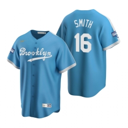 Men Brooklyn Los Angeles Dodgers 16 Will Smith Light Blue 2020 World Series Champions Cooperstown Collection Jersey