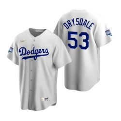 Men Brooklyn Los Angeles Dodgers 53 Don Drysdale White 2020 World Series Champions Cooperstown Collection Jersey