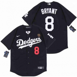 Men Dodgers 8 Kobe Bryant Black Cool Base Stitched MLB Jersey