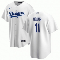 Men Los Angeles Dodgers 11 Miguel Rojas Vargas White Cool Base Stitched Baseball Jersey