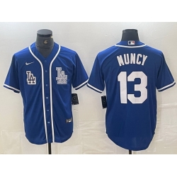 Men Los Angeles Dodgers 13 Max Muncy Blue Cool Base Stitched Baseball Jersey