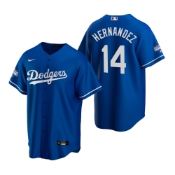 Men Los Angeles Dodgers 14 Enrique Hernandez Royal 2020 World Series Champions Replica Jersey