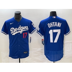 Men Los Angeles Dodgers 17 Shohei Ohtani Blue Flex Base Stitched Baseball JerseyS