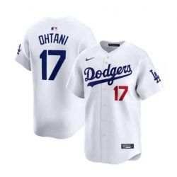 Men Los Angeles Dodgers 17 Shohei Ohtani White Flexbase Base 2024 Home Stitched Baseball Jersey