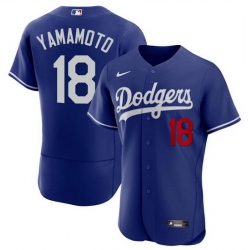 Men Los Angeles Dodgers 18 Yoshinobu Yamamoto Royal 2023 Flex Base Stitched Baseball Jersey