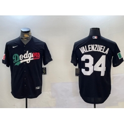 Men Los Angeles Dodgers 34 Toro Valenzuela Black Mexico Cool Base Stitched Baseball Jerseys II