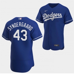 Men Los Angeles Dodgers 43 Noah Syndergaard Blue Flex Base Stitched Baseball Jersey