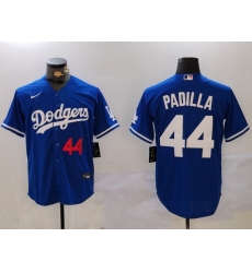 Men Los Angeles Dodgers 44 Vicente Padilla Blue Cool Base Stitched Baseball Jersey 3