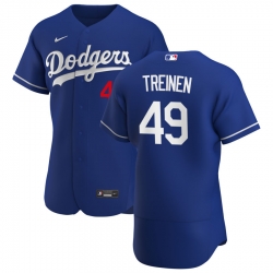 Men Los Angeles Dodgers 49 Blake Treinen Men Nike Royal Alternate 2020 Flex Base Player MLB Jersey