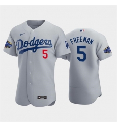 Men Los Angeles Dodgers 5 Freddie Freeman Grey 2022 23 All Star Game Flex Base Stitched Baseball Jersey