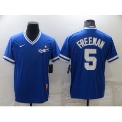 Men Los Angeles Dodgers 5 Freddie Freeman Royal Stitched Baseball jersey