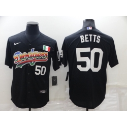 Men Los Angeles Dodgers 50 Mookie Betts Black Stitched Baseball Jerse