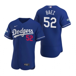 Men Los Angeles Dodgers 52 Pedro Baez Royal 2020 World Series Champions Flex Base Jersey