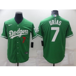 Men Los Angeles Dodgers 7 Julio Urias Green Stitched Baseball Jerse