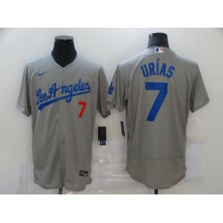 Men Los Angeles Dodgers 7 Julio Urias Grey Stitched MLB Cool Base Nike Jersey