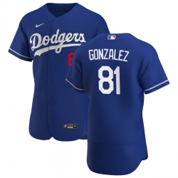 Men Los Angeles Dodgers 81 Victor Gonzalez Men Nike Royal Alternate 2020 Flex Base Player MLB Jersey