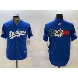 Men Los Angeles Dodgers Blank Blue 2024 World Series With No  34 Patch Home Limited Stitched Baseball Jersey  2