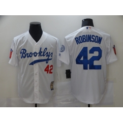 Men Los Angeles Dodgers Brooklyn Jackie Robinson 42 White Flex Base MLB Jerseys