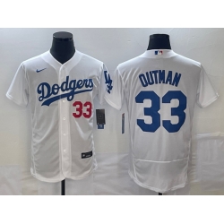 Men's Los Angeles Dodgers #33 James Outman White Flex Base Stitched Jersey