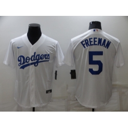 Men's Los Angeles Dodgers #5 Freddie Freeman White Cool Base Stitched Baseball Jersey