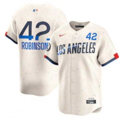 Men's Los Angeles Dodgers Jackie Robinson Nike Cream 2024 City Connect Limited Player Jersey