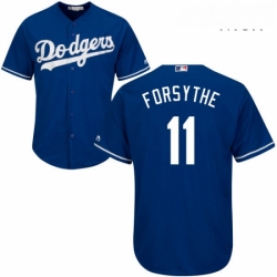 Mens Majestic Los Angeles Dodgers 11 Logan Forsythe Replica Royal Blue Alternate Cool Base MLB Jersey 