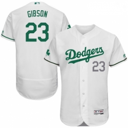 Mens Majestic Los Angeles Dodgers 23 Kirk Gibson White Celtic Flexbase Authentic Collection MLB Jersey