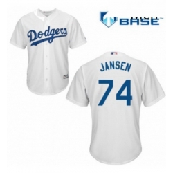 Mens Majestic Los Angeles Dodgers 74 Kenley Jansen Replica White Home Cool Base MLB Jersey