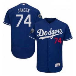 Mens Majestic Los Angeles Dodgers 74 Kenley Jansen Royal Blue Flexbase Authentic Collection 2018 World Series Jersey