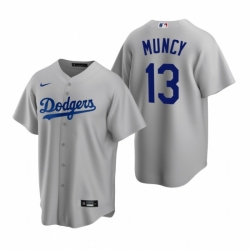 Mens Nike Los Angeles Dodgers 13 Max Muncy Gray Alternate Stitched Baseball Jersey