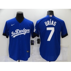 Men's Nike Los Angeles Dodgers #7 Julio Urias Blue Cool Base Player Jersey