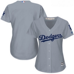 Dodgers Grey Alternate Road Stitched Women blank Baseball Jersey